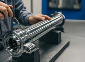 Inspecting hardchromed hydraulic cylinder rod